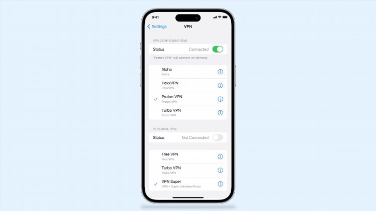 Как включить vpn на айфоне 12